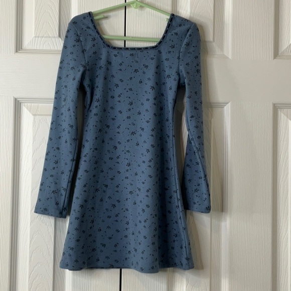 Art Class - Girl Long Sleeve Square Neck Ribbed Dress 90's Grunge Size XS (4/5) - Picture 7 of 10